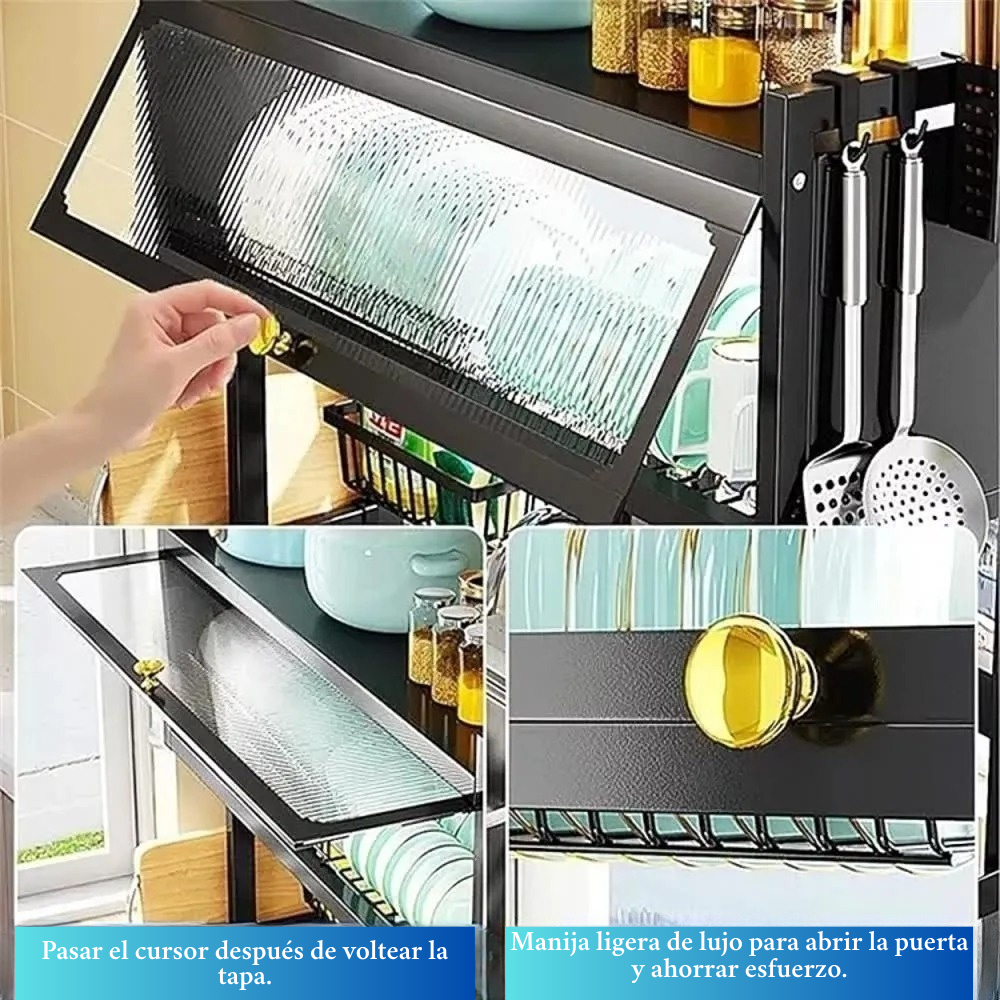 ESCURRIDOR DE PLATOS CON TAPA + AFILADOR DE CUCHILLOS